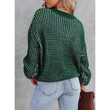 Eytino Womens Plus Size Long Sleeve Sweaters Casual Crewneck Knit Winter Pullover Sweaters,Green 4X