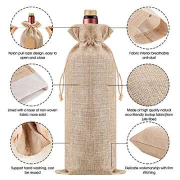 Buy Homum's 12Pcs Burlap Wine Bags - Perfect for All Occasions