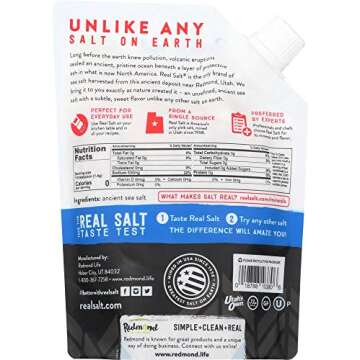 Redmond Real Sea Salt - Natural Unrefined Gluten Free Coarse, 16 Ounce Pouch (1 Pack)