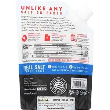 Redmond Real Sea Salt - Natural Unrefined Gluten Free Coarse, 16 Ounce Pouch (1 Pack)