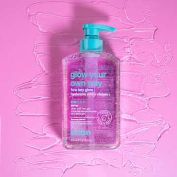 b.tan Dark Clear Self Tan Gel | Glow Your Own way, Low Key Glow - Transfer-Resistant Sunless Tanning Gel, Gradual Darker Bronze, Packed with Hyaluronic acid & Vitamin C, 16 Fl Oz