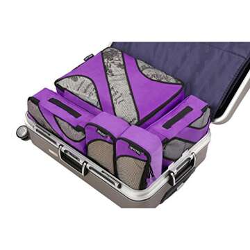 BAGAIL 6 Set Packing Cubes,Travel Luggage Packing Organizers(6Set Purple)