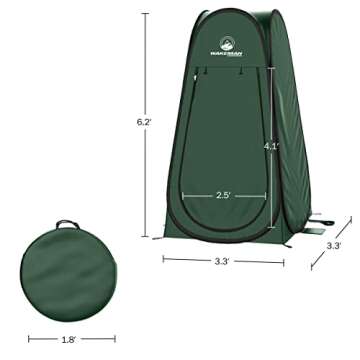 Pop Up Pod - Privacy Shower Tent, Dressing Room, or Portable Toilet Stall with Carry Bag for Camping...