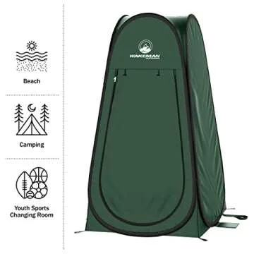 Pop Up Pod - Privacy Shower Tent, Dressing Room, or Portable Toilet Stall with Carry Bag for Camping, Beach, or Tailgate by Wakeman Outdoors (Green)