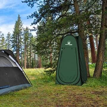 Pop Up Pod - Privacy Shower Tent, Dressing Room, or Portable Toilet Stall with Carry Bag for Camping, Beach, or Tailgate by Wakeman Outdoors (Green)