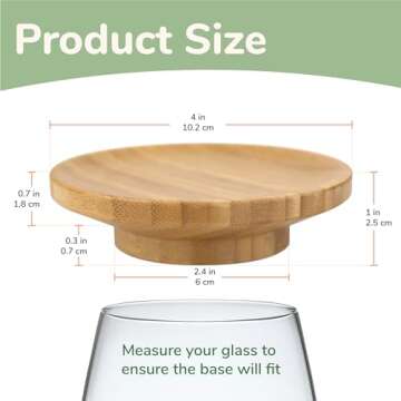 BambooMN Dual Use Bamboo Coasters/Wine Glass Topper, 4" - Vertical Cut - Round - 4 Piece Set
