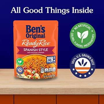 BEN'S ORIGINAL Ready Rice Spanish Style Flavored Rice, Easy Dinner Side, 8.8 oz Pouch