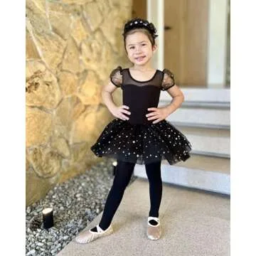 Stelle Girls' Ultra Soft Pro Dance Tight/Ballet Footed Tight(Toddler/Little Kid/Big Kid),BK,S