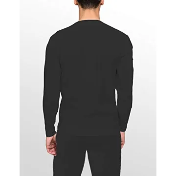 Men's Cotton Thermal Underwear Set - Black Long Johns