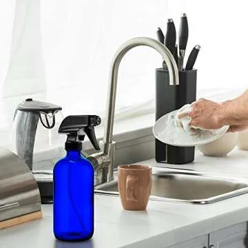 Sally's Organics Blue Glass Spray Bottle Set - 16 oz Refillable