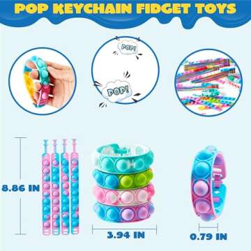 JOYIN Pop Fidget Toys pops Bulk 25 Pack Party Favors for Kids 4-8,8-12 Year, Fidget Bracelets Sensor...