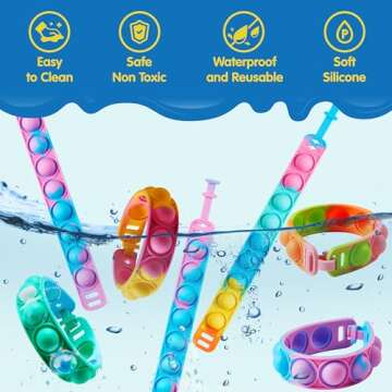 JOYIN Pop Fidget Toys pops Bulk 25 Pack Party Favors for Kids 4-8,8-12 Year, Fidget Bracelets Sensory Toys for Classroom Birthday Carnival Prizes Gifts Goodie Bags Stuffers for Kids