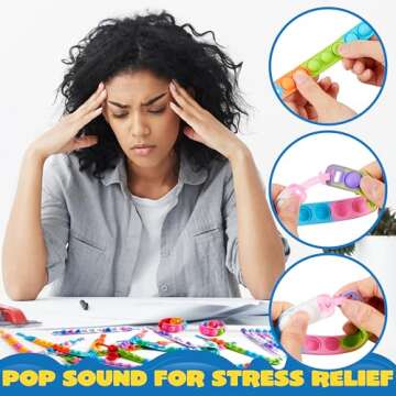 JOYIN Pop Fidget Toys pops Bulk 25 Pack Party Favors for Kids 4-8,8-12 Year, Fidget Bracelets Sensory Toys for Classroom Birthday Carnival Prizes Gifts Goodie Bags Stuffers for Kids