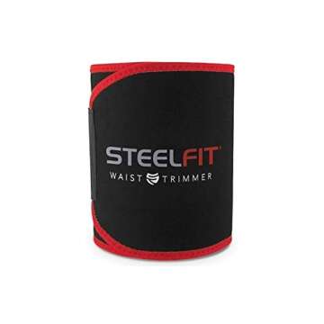 SteelFit Adjustable Waist Trimmer Belt for Intense Cardio | Latex-Free Neoprene Sweat Band with Moisture-Resistant Lining | Workout Enhancer for Fat Burning, Heat Retention | Durable Cardio Enhancer