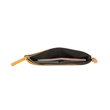 Stylish DORIS&JACKY Goatskin Leather Wristlet Clutch Wallet