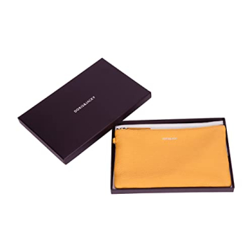 Stylish DORIS&JACKY Goatskin Leather Wristlet Clutch Wallet