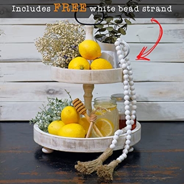 2-Tier Farmhouse Wood Tray - Perfect for Home Decor