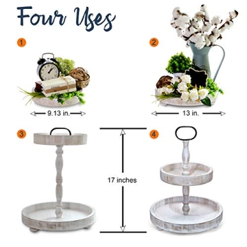 2-Tier Farmhouse Wood Tray - Perfect for Home Decor