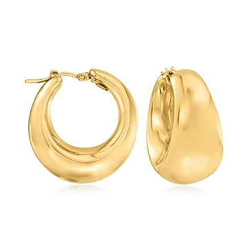 Ross-Simons Italian 18kt Gold Over Sterling Silver Hoop Earrings