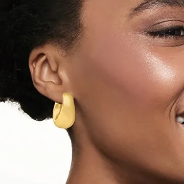 Elegant Ross-Simons 18KT Gold Over Sterling Hoop Earrings