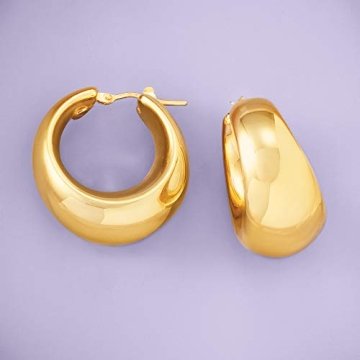 Elegant Ross-Simons 18KT Gold Over Sterling Hoop Earrings