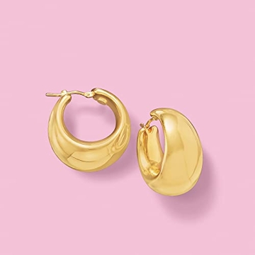 Elegant Ross-Simons 18KT Gold Over Sterling Hoop Earrings