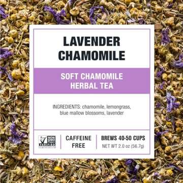 Tiesta Tea - Lavender Chamomile Herbal Tea, Calming Loose Leaf Blend with Chamomile, Lavender and Lemongrass, Caffeine-Free Herbal Tea, Great for Hot or Iced Tea, Refillable Tin, 50 Cups - 2 Ounce
