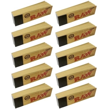 Raw Unbleached Filter Tips - 10 Pack 500 Tips