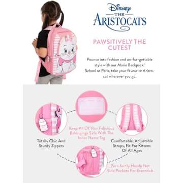 Disney Aristocats Backpack Featuring Marie for Girls
