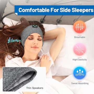 Perytong Sleep Headphones, Bluetooth Sports Headband Headphones with Ultra-Thin HD Stereo Speakers P...