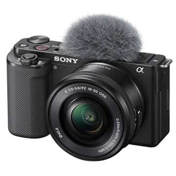 Sony ZV-E10 Mirrorless Camera with 16-50mm Lens + 64GB Memory + Case+ Steady Grip Pod + Tripod+ Soft...