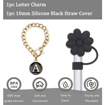 Stanley Cup Accessories: Personalized Flower Straw Cover & Charm