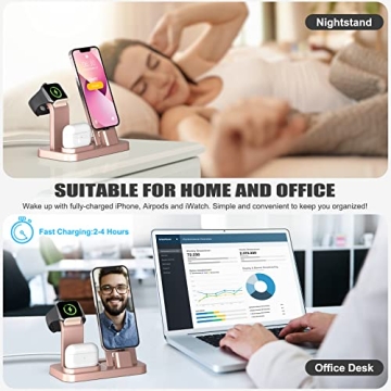 Rose Gold 3-in-1 Charging Station for Apple Devices