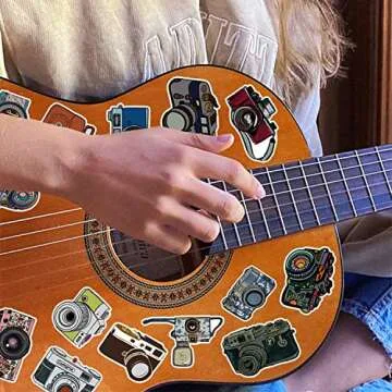 50 Pieces Camera Stickers Decorative Decals Waterproof Vinyl Gifts for Scrapbook Laptop, Water Bottle, Luggage, Teens Adults Kids Boys Girls (Camera)