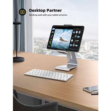 Lamicall Tablet Stand - Adjustable 360° Mount for iPad & Tablets