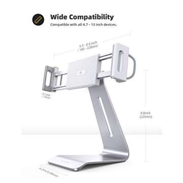 Lamicall Tablet Stand - Adjustable 360° Mount for iPad & Tablets