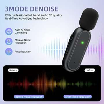 EJCC Wireless Microphone for iPhone iPad(2 TX + 1 RX + Charging Case),7H Battery Life,Mini Microphon...