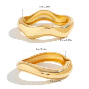 Stylish Salircon Gold Bangle Bracelets for Women - Trendy & Elegant