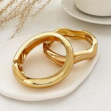 Stylish Salircon Gold Bangle Bracelets for Women - Trendy & Elegant