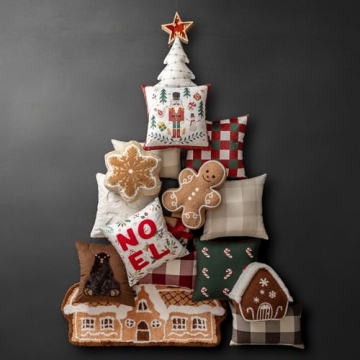 Phantoscope Plush Gingerbread Man Pillow for Holiday Decor