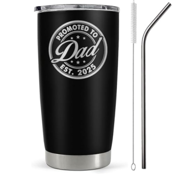Christmas Gifts For New Dad 2025 Tumbler 20 Oz, Dad Est 2025 Mug, Dad Established 2025 Coffee Cup, 1...
