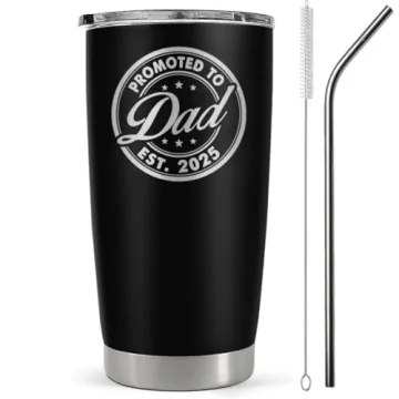 Christmas Gifts For New Dad 2025 Tumbler 20 Oz, Dad Est 2025 Mug, Dad Established 2025 Coffee Cup, 1...