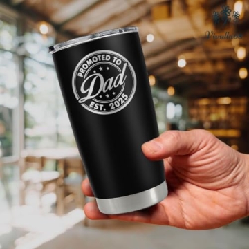 Christmas Gifts For New Dad 2025 Tumbler 20 Oz, Dad Est 2025 Mug, Dad Established 2025 Coffee Cup, 1st Time Fathers Day And Christmas Gifts, Daddy To Be Gift Ideas, Promoted To First Time Dad Cup