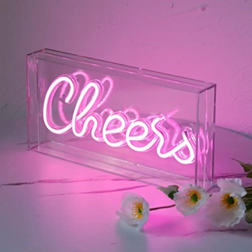 CHEERS Neon Sign Warm LED Light for Party Bar Decor