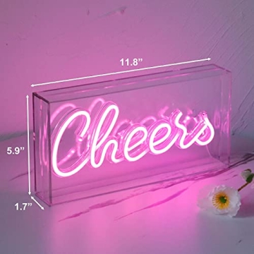 CHEERS Neon Sign Warm LED Light for Party Bar Decor