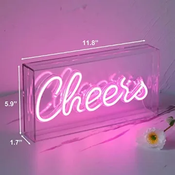 CHEERS Neon Sign Warm LED Light for Party Bar Decor