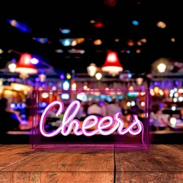 CHEERS Neon Sign Warm LED Light for Party Bar Decor