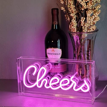 CHEERS Neon Sign Warm LED Light for Party Bar Decor