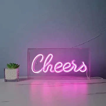 CHEERS Neon Sign Warm LED Light for Party Bar Decor