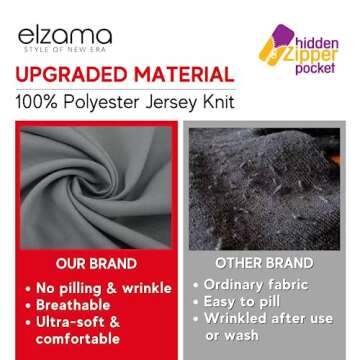 elzama Infinity Loop Solid Color Scarf With Hidden Zipper Pocket For Women, Travel Neck Wrap